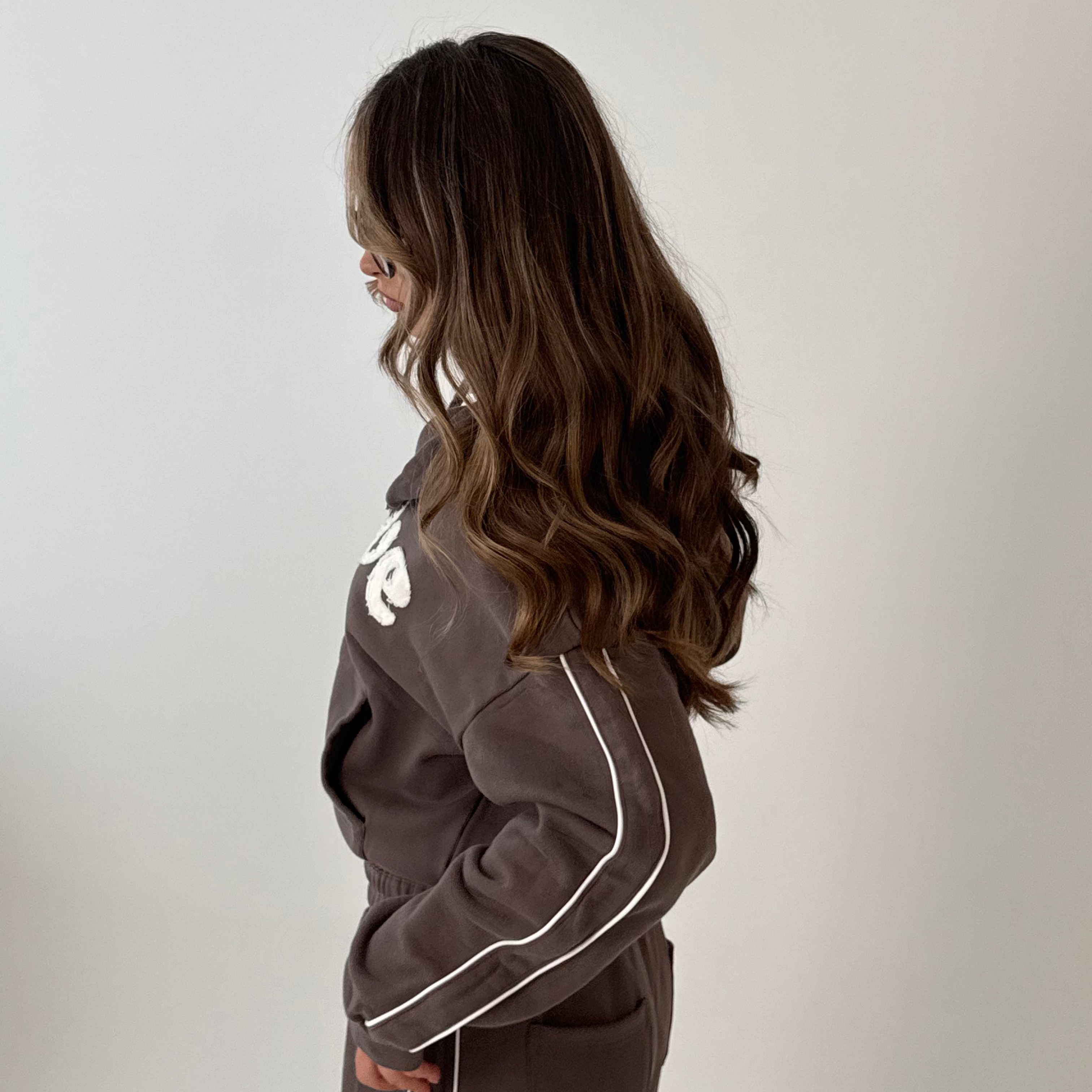 Distressed Zip Hoodie - Mocha