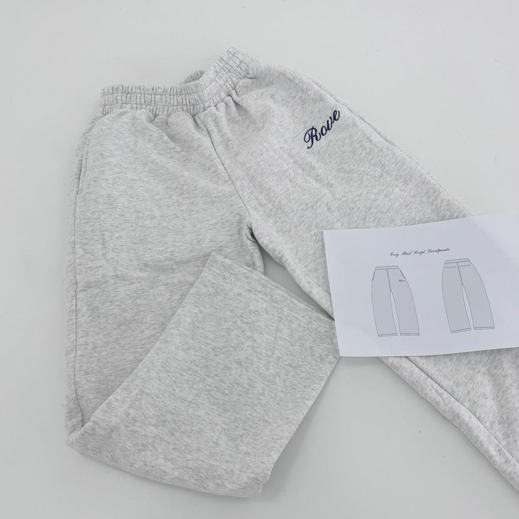 Script Sweatpants - Grey Marl